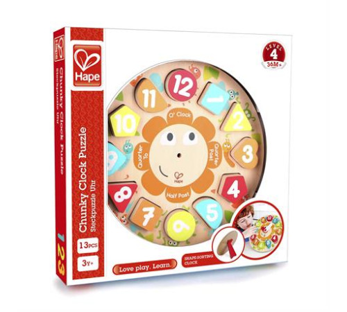 Дерев'яний пазл-сортер Hape Часи (E1622) Дерев'яний пазл-сортер Hape Часи (E1622)