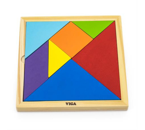 Гра-головоломка Viga Toys Кольоровий дерев'яний танграм, 7 ел. (55557) Гра-головоломка Viga Toys Кольоровий дерев'яний танграм, 7 ел. (55557)