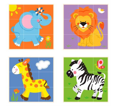 Дерев'яні кубики Viga Toys Башта зі звірятами (50834) Дерев'яні кубики Viga Toys Башта зі звірятами (50834)