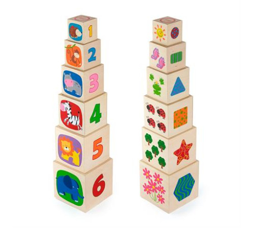 Дерев'яні кубики Viga Toys Башта з цифрами (50392) Дерев'яні кубики Viga Toys Башта з цифрами (50392)