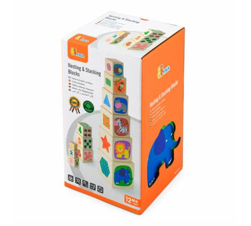 Дерев'яні кубики Viga Toys Башта з цифрами (50392) Дерев'яні кубики Viga Toys Башта з цифрами (50392)