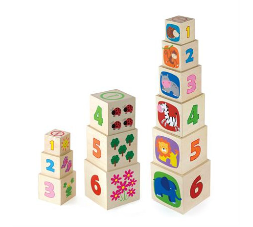 Дерев'яні кубики Viga Toys Башта з цифрами (50392) Дерев'яні кубики Viga Toys Башта з цифрами (50392)
