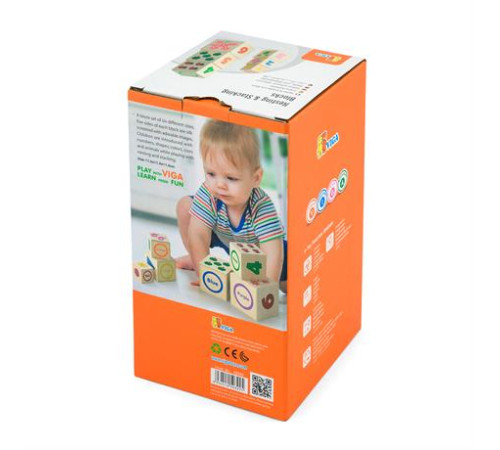 Дерев'яні кубики Viga Toys Башта з цифрами (50392) Дерев'яні кубики Viga Toys Башта з цифрами (50392)