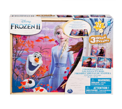 Пазл дерев'яний Spin Master "Холодне серце 2" 3в1 21 х 28 см, 24 ел.
