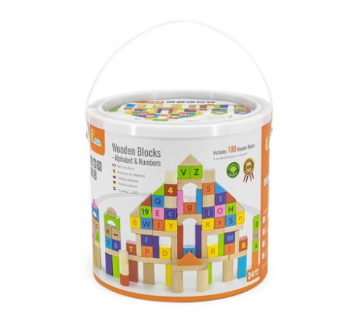 Дерев'яні кубики Viga Toys Алфавіт і числа 100 шт., 3 см (50288) Дерев'яні кубики Viga Toys Алфавіт і числа 100 шт., 3 см (50288)