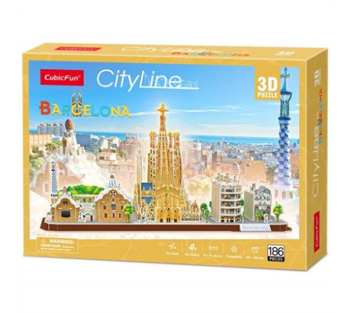 3D пазл CubicFun City Line Барселона (MC256h)