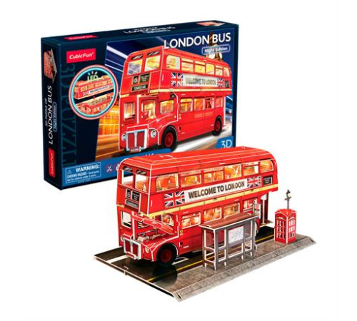 3D пазл CubicFun City Line з LED-підсвіткою Лондонський автобус (L538h) 3D пазл CubicFun City Line з LED-підсвіткою Лондонський автобус (L538h)