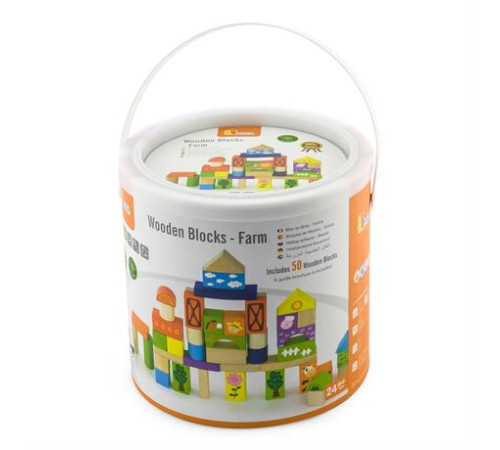 Дерев'яні кубики Viga Toys Ферма, 50 шт., 3 см (50285) Дерев'яні кубики Viga Toys Ферма, 50 шт., 3 см (50285)