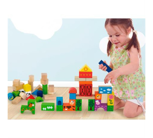 Дерев'яні кубики Viga Toys Ферма, 50 шт., 3 см (50285) Дерев'яні кубики Viga Toys Ферма, 50 шт., 3 см (50285)
