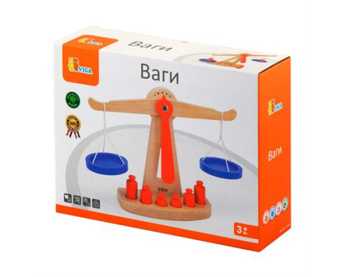 Дерев'яні навчальні ваги Viga Toys з гирями (50660)