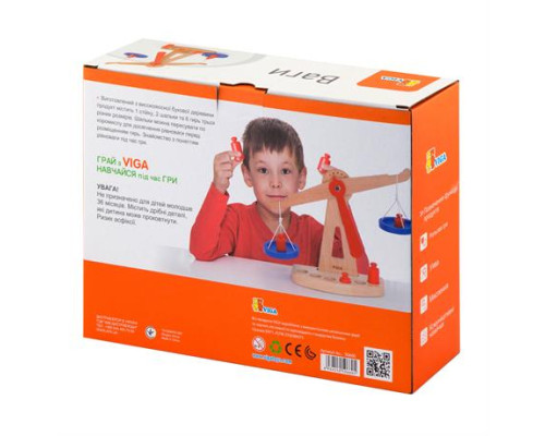 Дерев'яні навчальні ваги Viga Toys з гирями (50660)