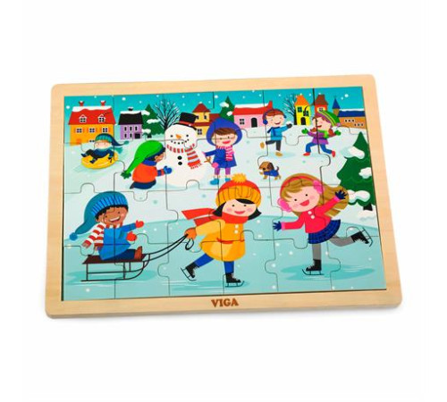 Дерев'яний пазл Viga Toys Времена года: зима, 24 ел. (51272) Дерев'яний пазл Viga Toys Времена года: зима, 24 ел. (51272)