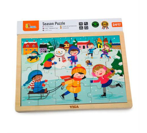 Дерев'яний пазл Viga Toys Времена года: зима, 24 ел. (51272) Дерев'яний пазл Viga Toys Времена года: зима, 24 ел. (51272)