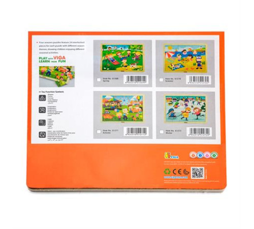 Дерев'яний пазл Viga Toys Времена года: зима, 24 ел. (51272) Дерев'яний пазл Viga Toys Времена года: зима, 24 ел. (51272)
