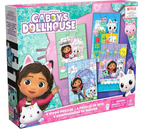 Пазл дерев'яний Spin Master 4в1 "Ляльковий будиночок Габбі" 23 х 15 см, 72 ел.