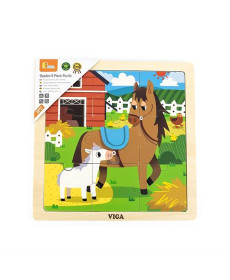 Дерев'яний пазл Viga Toys Коники 9 ел. (44624)