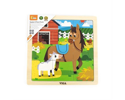 Дерев'яний пазл Viga Toys Коники 9 ел. (44624)