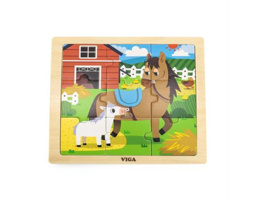 Дерев'яний пазл Viga Toys Коники 9 ел. (44624)