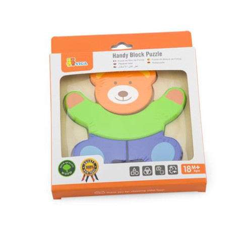 Дерев'яний мініпазл Viga Toys Ведмедик (50169) Дерев'яний мініпазл Viga Toys Ведмедик (50169)