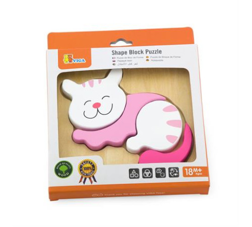 Дерев'яний мініпазл Viga Toys Кішечка (59930) Дерев'яний мініпазл Viga Toys Кішечка (59930)