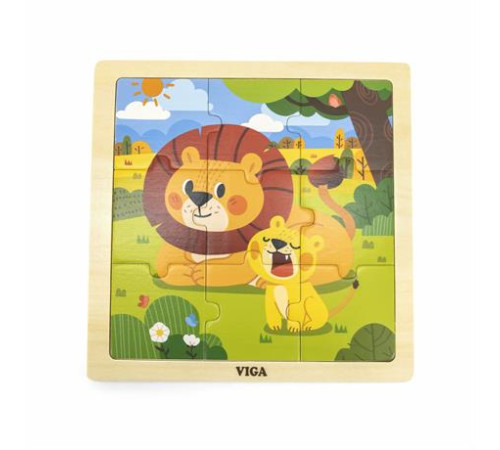 Дерев'яний пазл Viga Toys Леви 9 ел. (44627) Дерев'яний пазл Viga Toys Леви 9 ел. (44627)