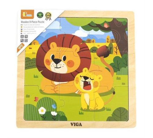 Дерев'яний пазл Viga Toys Леви 9 ел. (44627) Дерев'яний пазл Viga Toys Леви 9 ел. (44627)