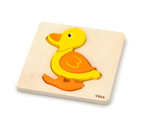 Дерев'яний мініпазл Viga Toys Каченя (59929) Дерев'яний мініпазл Viga Toys Каченя (59929)