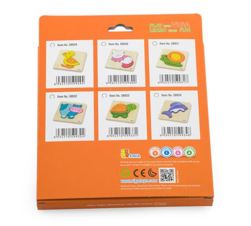 Дерев'яний мініпазл Viga Toys Каченя (59929) Дерев'яний мініпазл Viga Toys Каченя (59929)