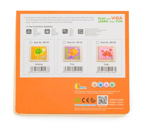 Дерев'яний мініпазл Viga Toys Крабик, 4 ел. (50146) Дерев'яний мініпазл Viga Toys Крабик, 4 ел. (50146)