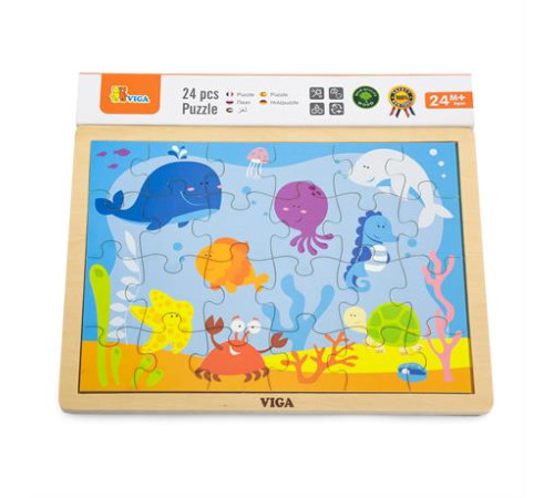 Дерев'яний пазл Viga Toys Океан, 24 ел. (50200) Дерев'яний пазл Viga Toys Океан, 24 ел. (50200)