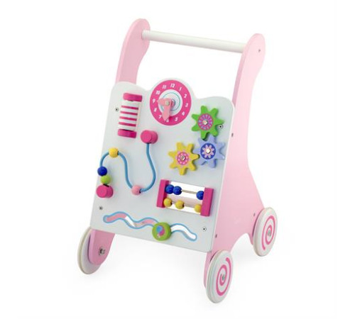 Ходунки-каталка Viga Toys з бізібордом рожевий (50178) Ходунки-каталка Viga Toys з бізібордом рожевий (50178)