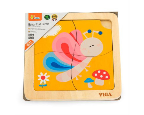 Дерев'яний мініпазл Viga Toys Метелик, 4 ел. (50136)