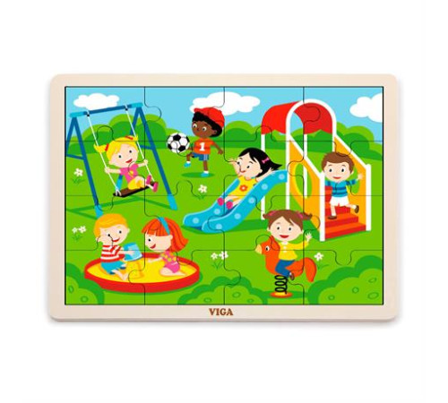 Дерев'яний пазл Viga Toys Парк розваг, 16 ел. (51454) Дерев'яний пазл Viga Toys Парк розваг, 16 ел. (51454)