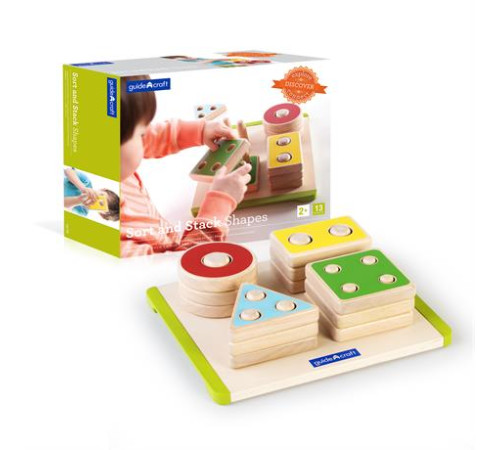 Дерев'яна логічна пірамідка Guidecraft Manipulatives Фігури геометрії (G6738) Дерев'яна логічна пірамідка Guidecraft Manipulatives Фігури геометрії (G6738)