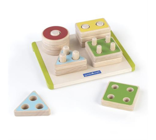 Дерев'яна логічна пірамідка Guidecraft Manipulatives Фігури геометрії (G6738) Дерев'яна логічна пірамідка Guidecraft Manipulatives Фігури геометрії (G6738)