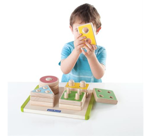 Дерев'яна логічна пірамідка Guidecraft Manipulatives Фігури геометрії (G6738) Дерев'яна логічна пірамідка Guidecraft Manipulatives Фігури геометрії (G6738)