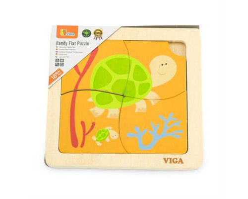 Дерев'яний мініпазл Viga Toys Черепашки, 4 ел. (50143)