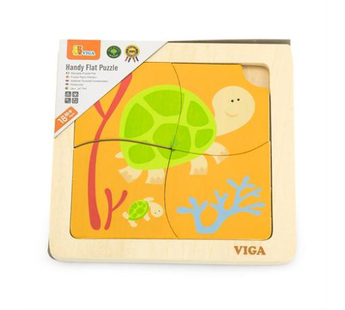 Дерев'яний мініпазл Viga Toys Черепашки, 4 ел. (50143) Дерев'яний мініпазл Viga Toys Черепашки, 4 ел. (50143)