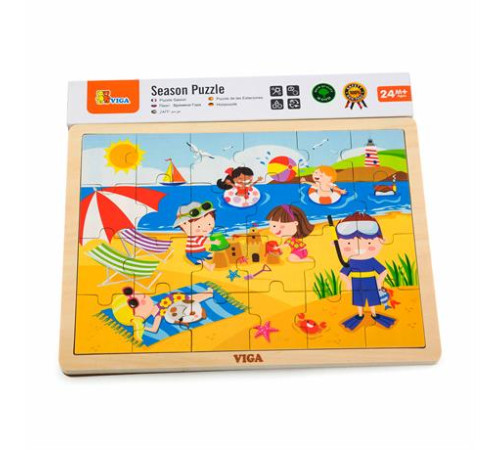 Дерев'яний пазл Viga Toys Пори року: літо, 24 ел. (51270) Дерев'яний пазл Viga Toys Пори року: літо, 24 ел. (51270)