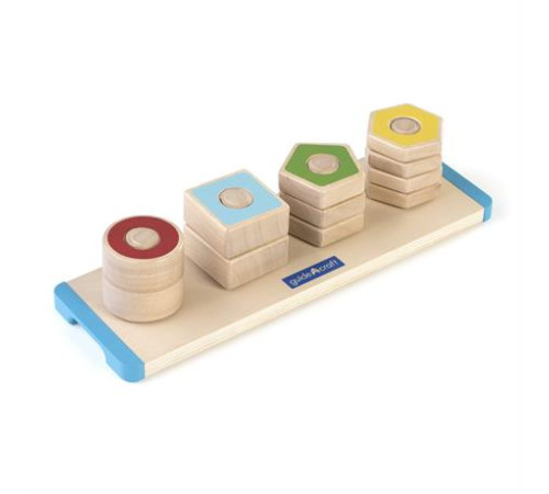 Дерев'яна логічна пірамідка Guidecraft Manipulatives Фігури на різьбі (G6901) Дерев'яна логічна пірамідка Guidecraft Manipulatives Фігури на різьбі (G6901)