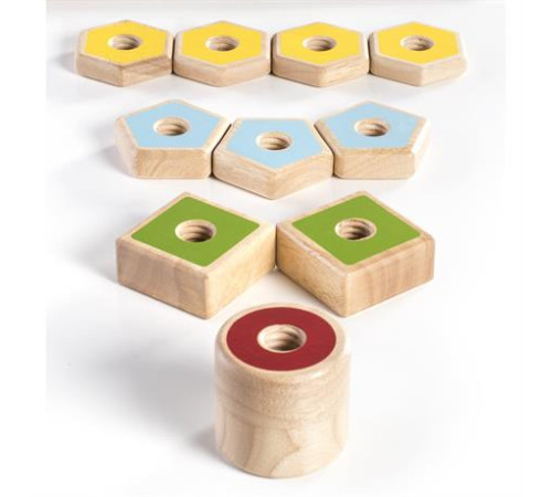 Дерев'яна логічна пірамідка Guidecraft Manipulatives Фігури на різьбі (G6901) Дерев'яна логічна пірамідка Guidecraft Manipulatives Фігури на різьбі (G6901)