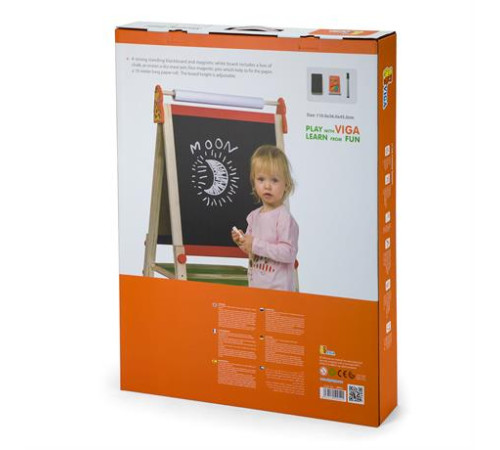 Дерев'яний мольберт Viga Toys двосторонній магнітний із папером (50952) Дерев'яний мольберт Viga Toys двосторонній магнітний із папером (50952)