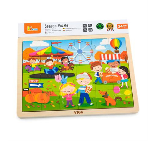 Дерев'яний пазл Viga Toys Пори року: осінь, 24 ел. (51271) Дерев'яний пазл Viga Toys Пори року: осінь, 24 ел. (51271)