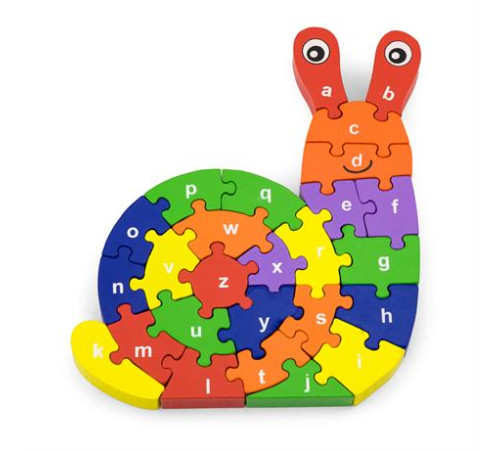 Дерев'яний пазл Viga Toys Равлик по літерах (55252) Дерев'яний пазл Viga Toys Равлик по літерах (55252)