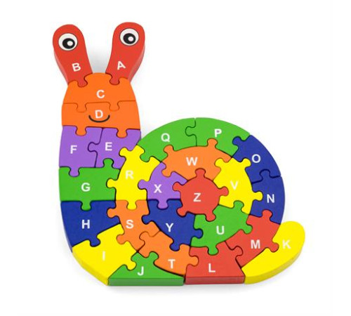 Дерев'яний пазл Viga Toys Равлик по літерах (55252) Дерев'яний пазл Viga Toys Равлик по літерах (55252)