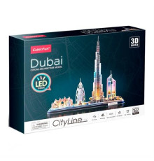 3D пазл CubicFun City Line з LED-підсвіткою Дубай (L523h)