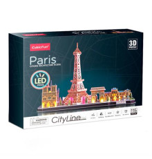 3D пазл CubicFun City Line з LED-підсвіткою Париж (L525h)