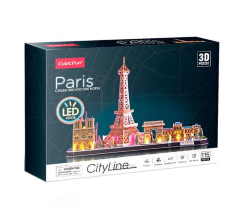 3D пазл CubicFun City Line з LED-підсвіткою Париж (L525h) 3D пазл CubicFun City Line з LED-підсвіткою Париж (L525h)