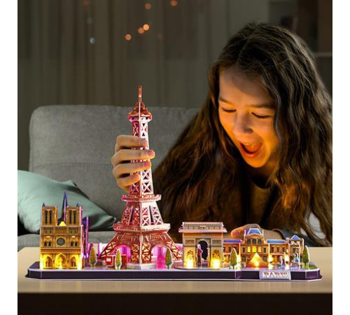 3D пазл CubicFun City Line з LED-підсвіткою Париж (L525h) 3D пазл CubicFun City Line з LED-підсвіткою Париж (L525h)