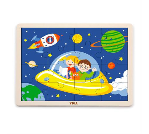 Дерев'яний пазл Viga Toys У космосі, 16 ел. (51457) Дерев'яний пазл Viga Toys У космосі, 16 ел. (51457)